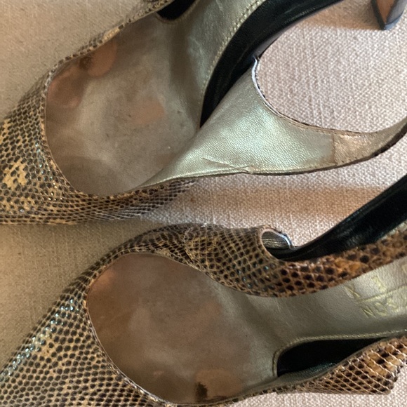 Lambertson Truex Snakeprint Snakeskin Slingback Pointed Toe Heels Pumps 7.5-8 - Picture 6 of 12